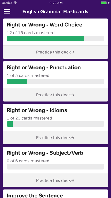 How to cancel & delete English Grammar Flashcards from iphone & ipad 1