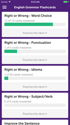 English Grammar Flashcards screenshot 1