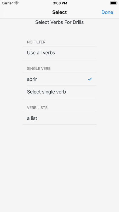 Verbos - Spanish Verb Trainer Screenshot