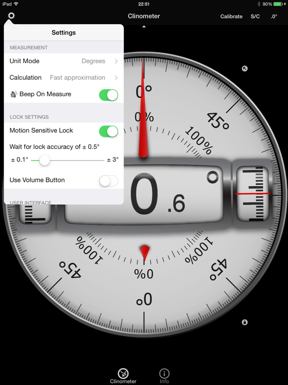 Bubble level and Clinometer iPad screenshot 4 - Utilities app