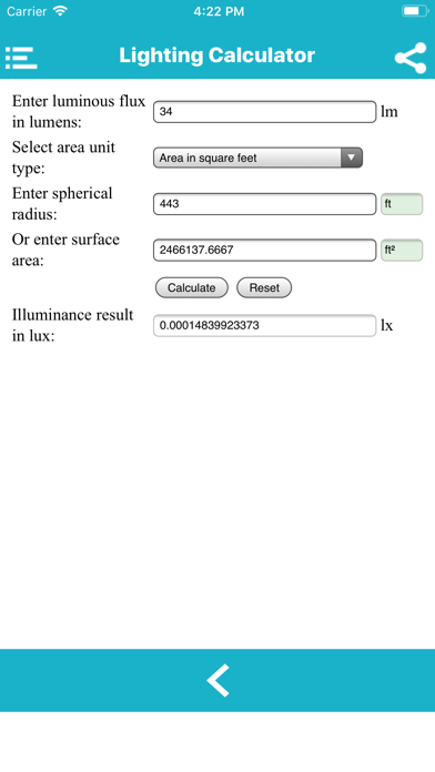 Lighting Calculation Screenshot