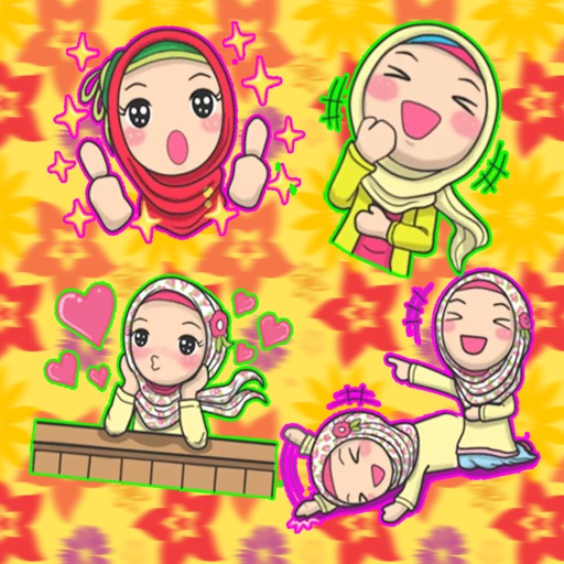 Stickers Hijab Cute Girls