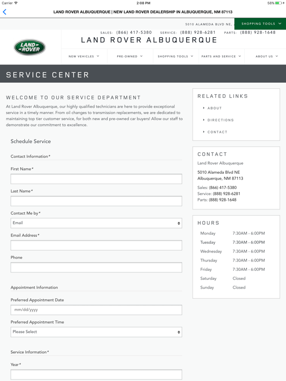 Land Rover Albuquerque iPad screenshot 5 - Shopping app