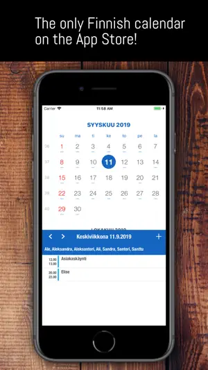 Finnish calendar screenshot 1