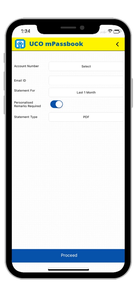 UCO mPassbook - Diese Schnittstelle ermöglicht Nutzern die Anforderung von Kontoauszügen, indem sie den Zeitraum auswählen können und das gewünschte Format als PDF definieren.