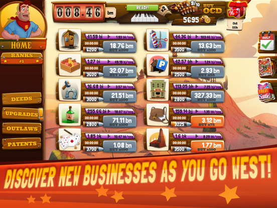 Wild West: Idle Tycoon Clicker iPad screenshot 4 - Games app