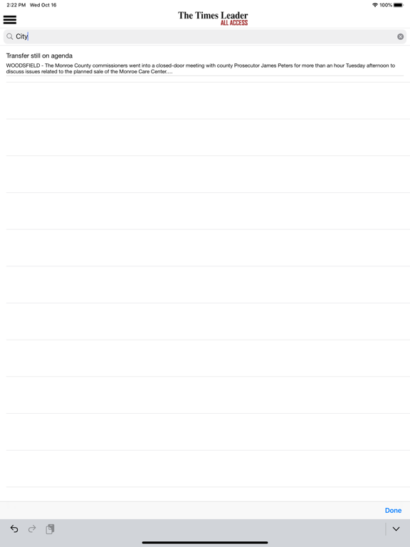 The Times Leader All Access iPad screenshot