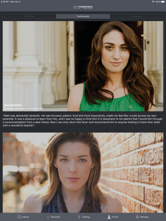 Matt Farnsworth Vocal Studio iPad screenshot 2 - Music app