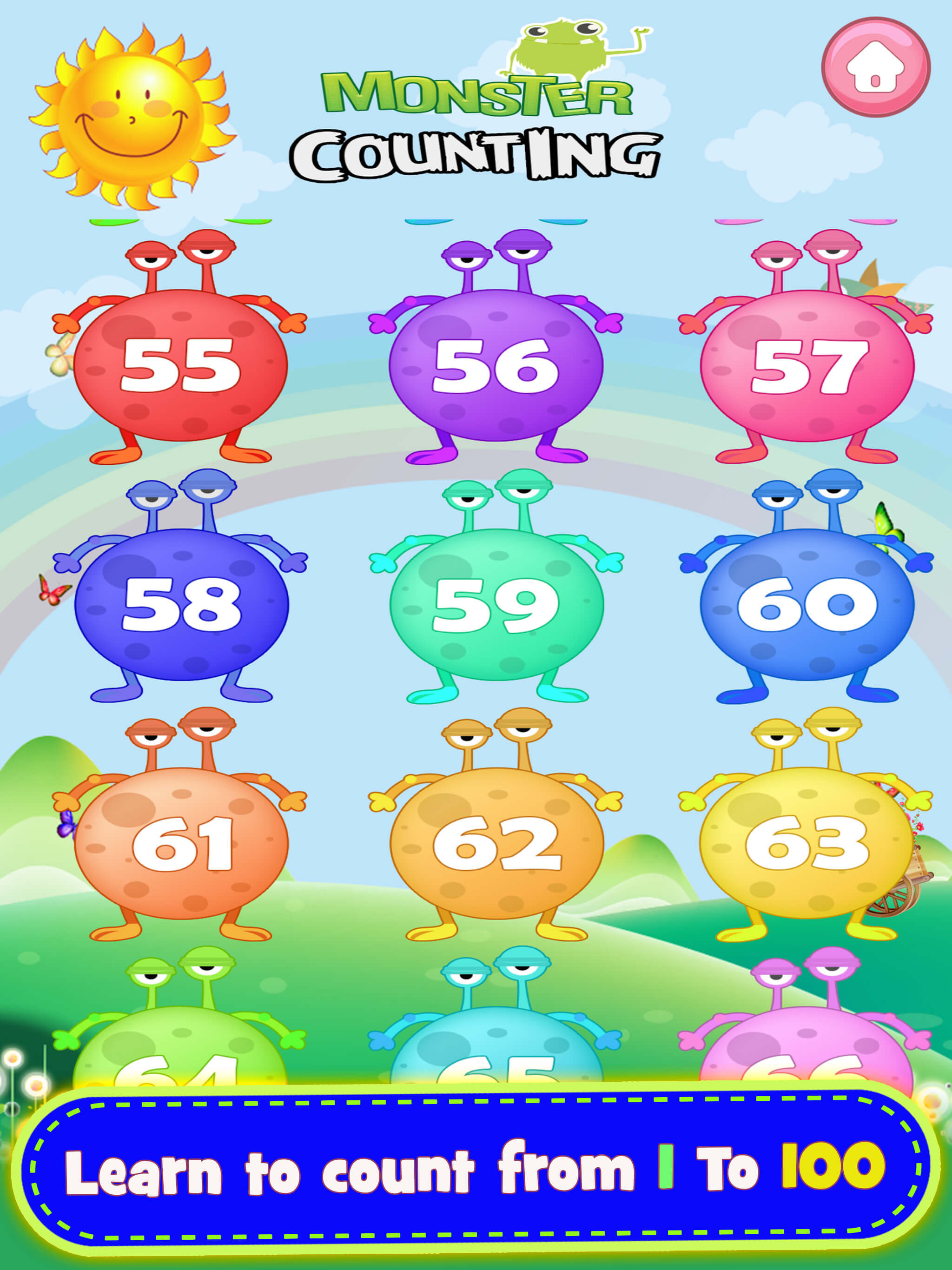 Monster Numbers Counting Games