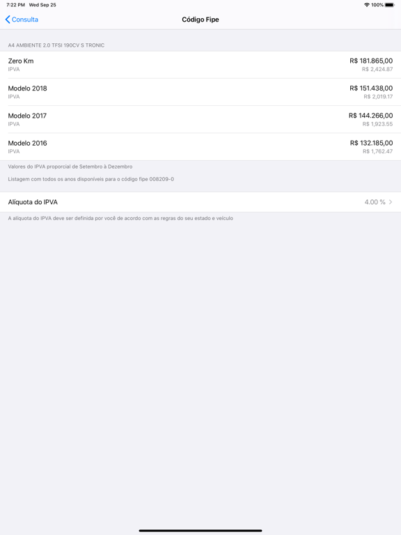Car Ad - Tabela FIPE iPad screenshot 4 - Utilities app