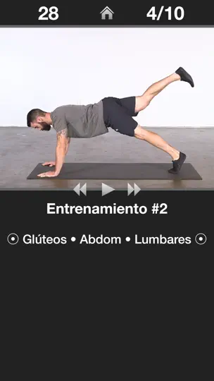 Captura de pantalla de Entrenamiento Diario Glúteos* en iPhone 2