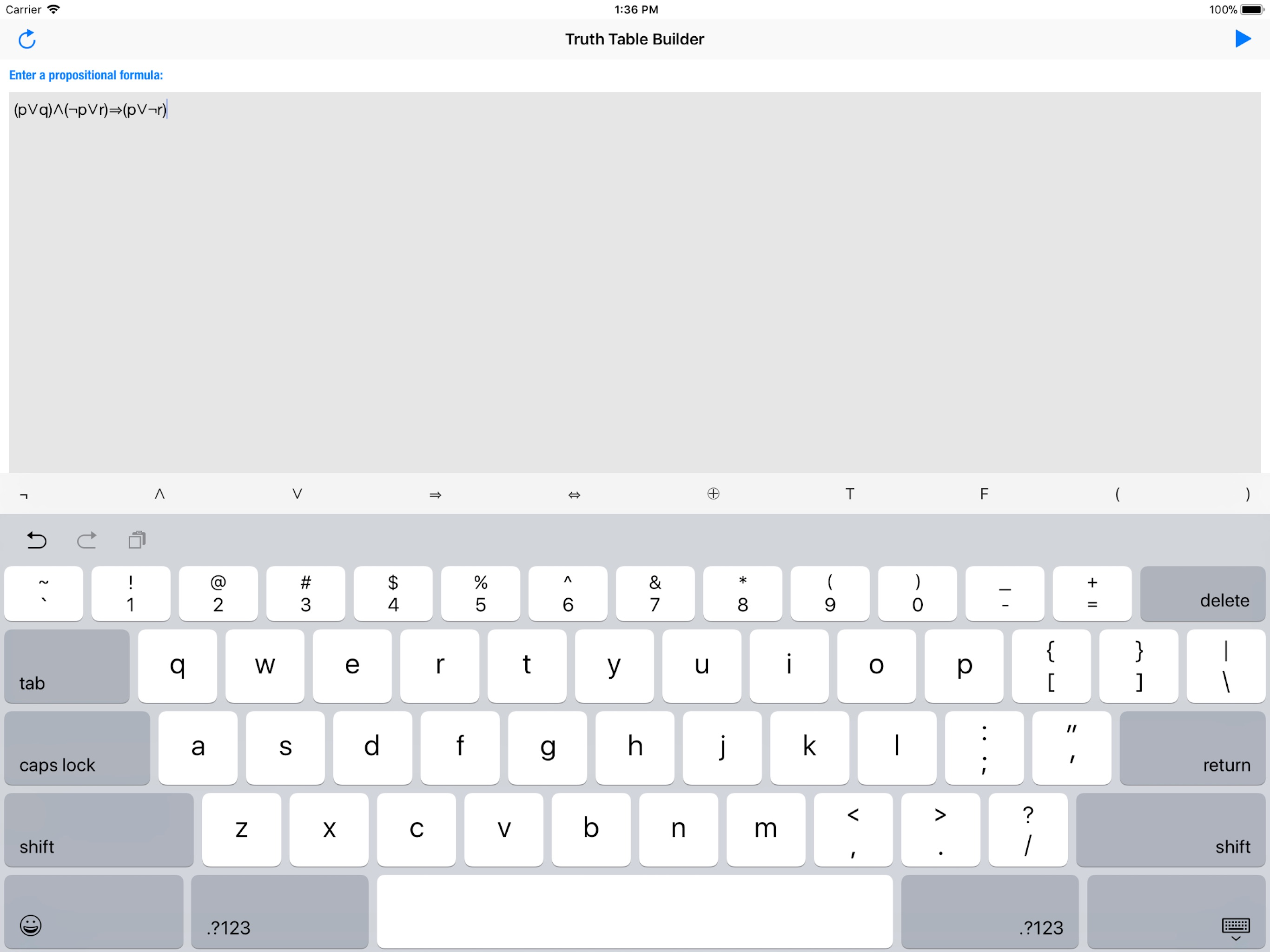 Truth Table Builder screenshot 7