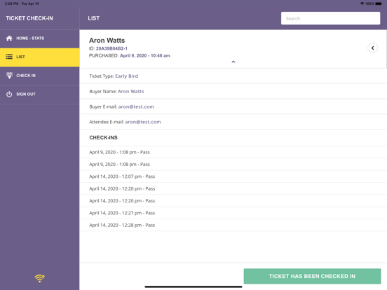 Checkinera iPad screenshot 7 - Entertainment app