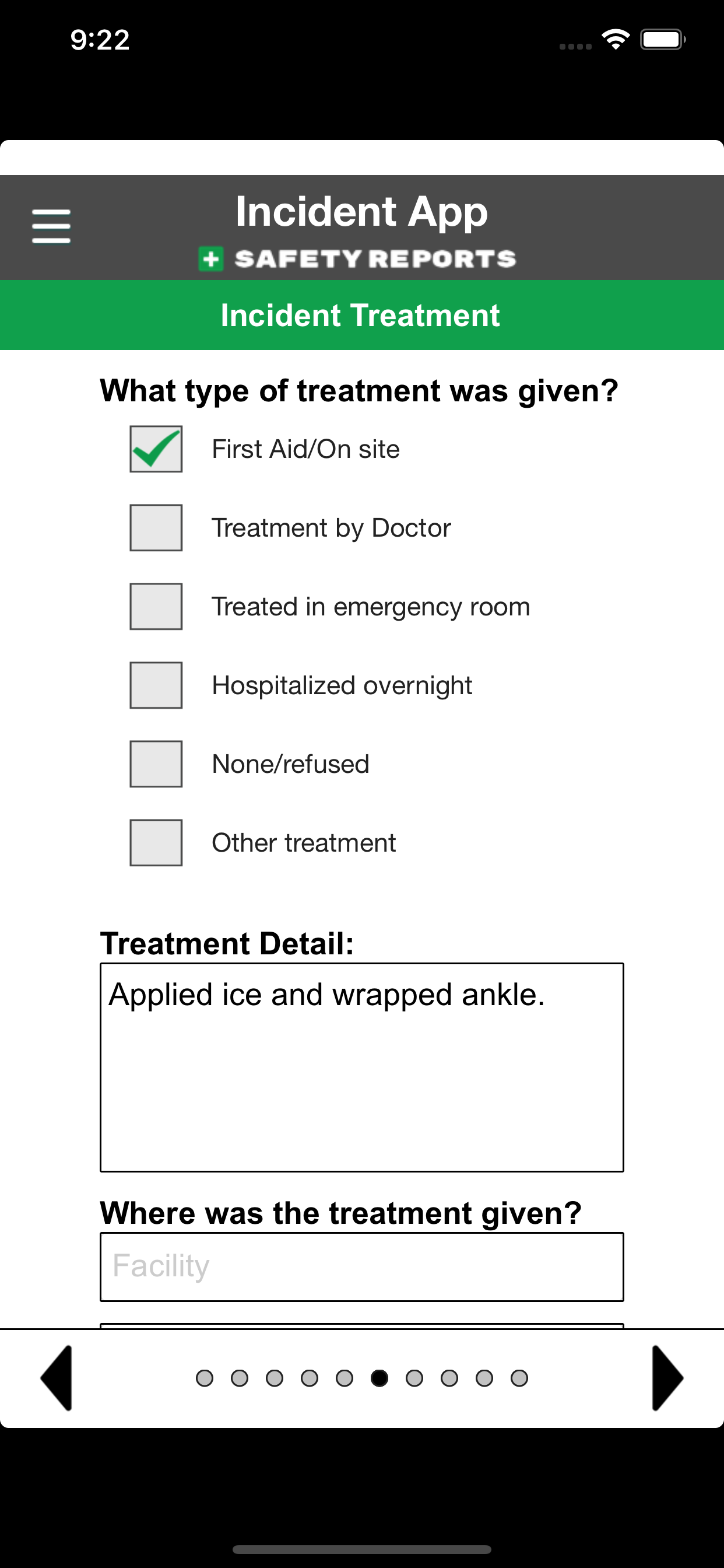 Safety Incident Reports | SR