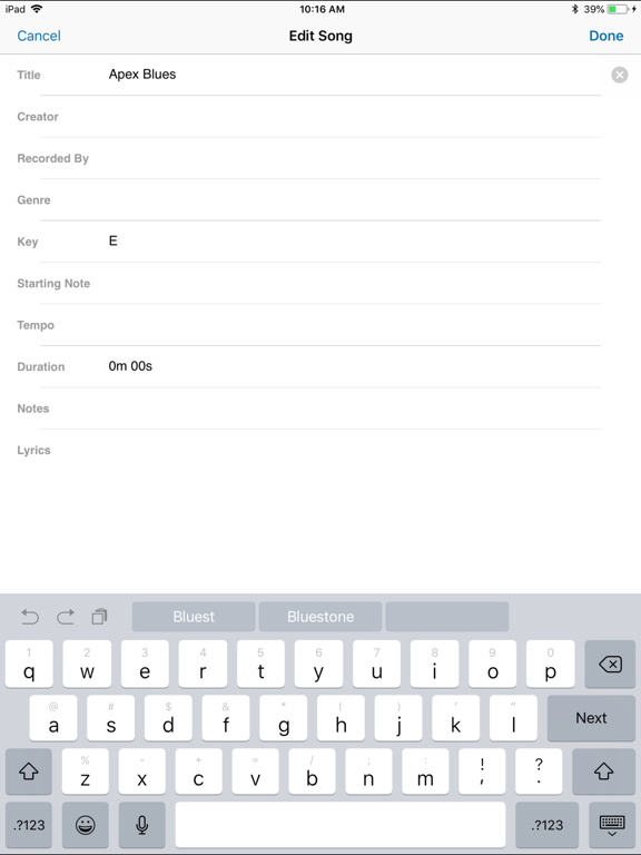 Set List Manager iPad screenshot 4 - Music app