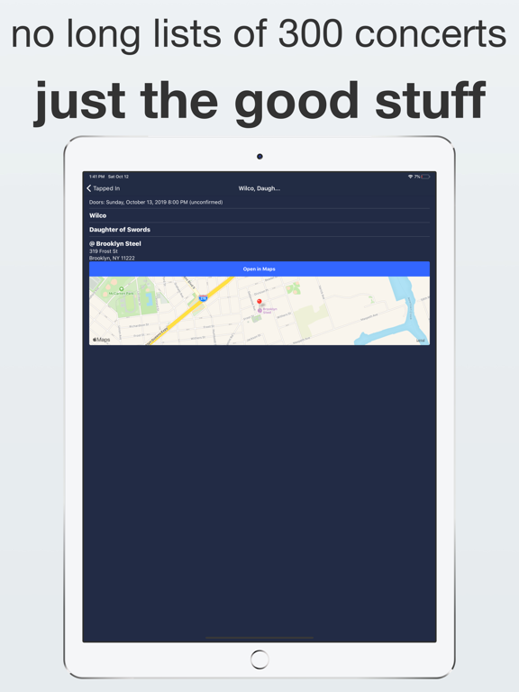 Tapped In – NYC Live Music iPad screenshot 2 - Music app