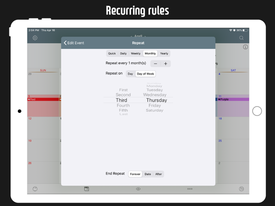 Awesome Calendar Lite iPad app afbeelding 6