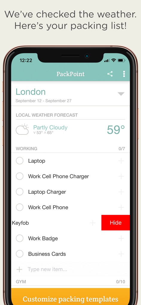 PackPoint Premium Packing List - Travel App | MWM