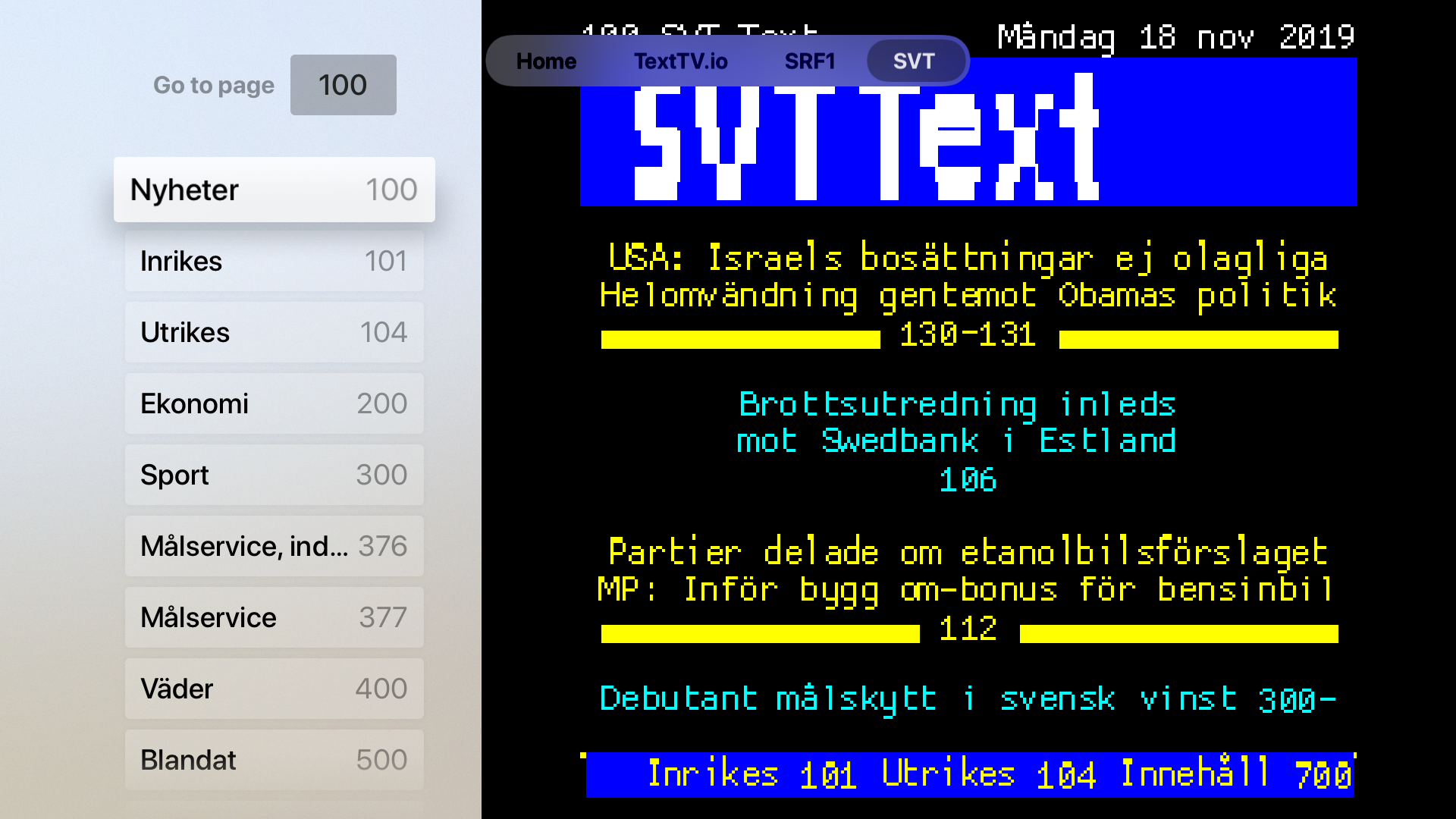 TextTV.io screenshot 2