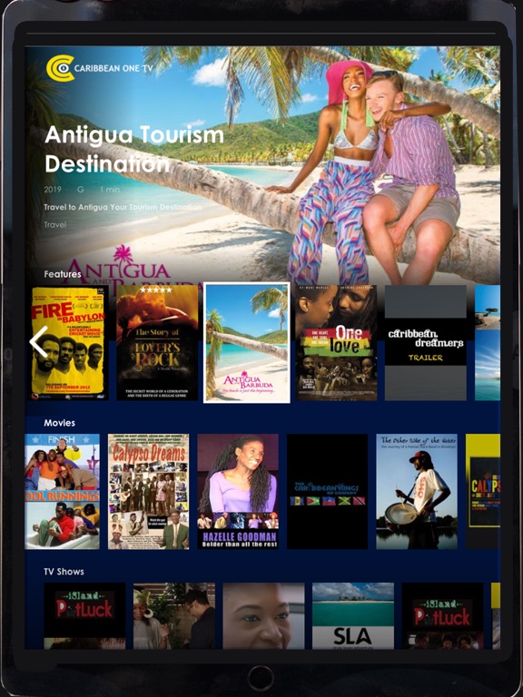 Caribbean One TV iPad screenshot 3 - Entertainment app