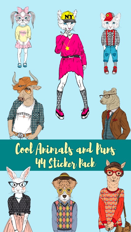 Cool Animals and Puns Stickers