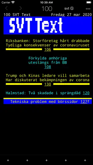 Screenshot von TextTV II auf dem iPhone 1
