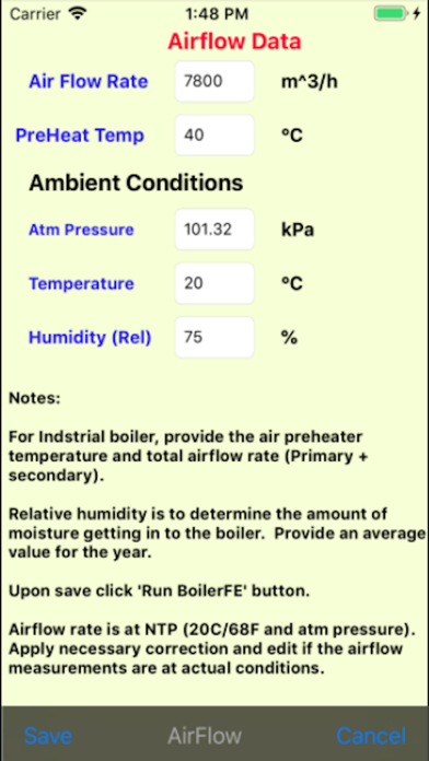 Boiler Efficiency Screenshot