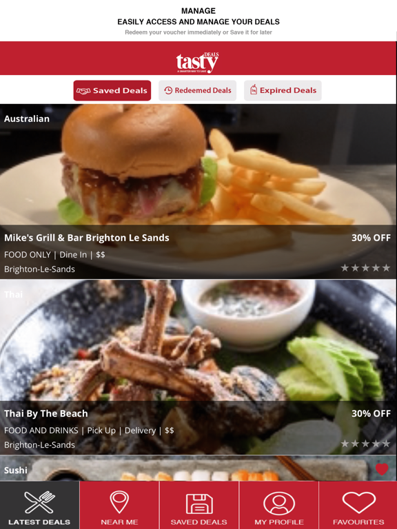 Tasty Deals-Restaurant Deals iPad screenshot