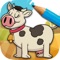 Do you like coloring and painting drawings of farm animals