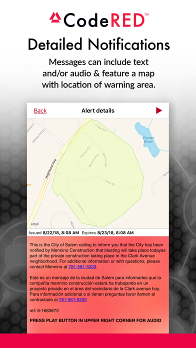 CodeRED Mobile Alert Screenshot