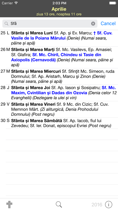 Calendar Creștin Ortodox Screenshot