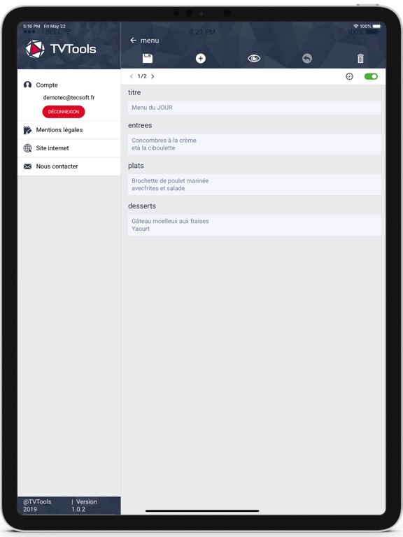 TVTools Webaccess iPad screenshot