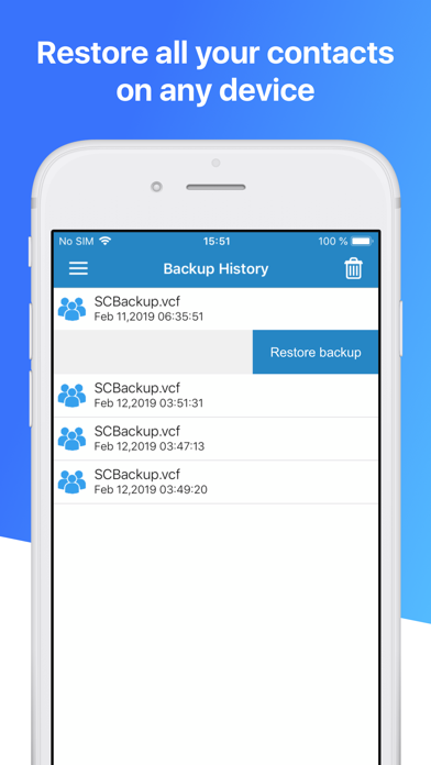 Contacts Backup Pro & Restore Screenshot