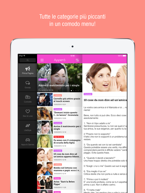 Screenshot #5 pour Apperò - Gossip & Curiosità
