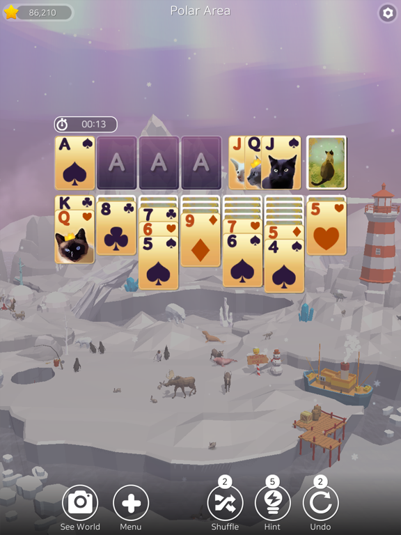 Solitaire Planet Zoo iPad screenshot