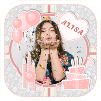 Cake With Name Photo and Sticker