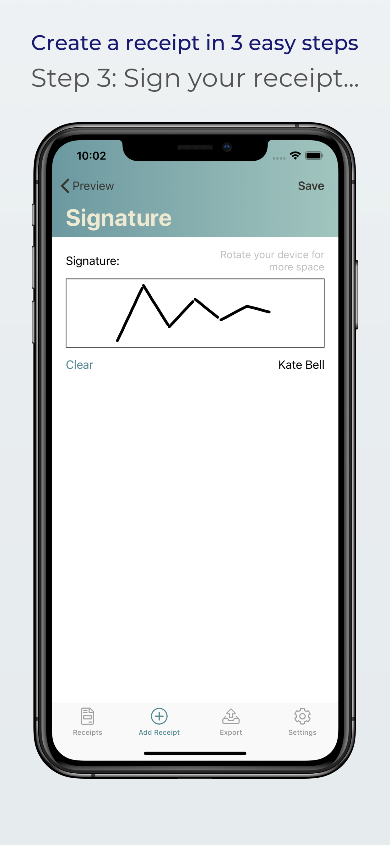 Receipts: create, print & mail
