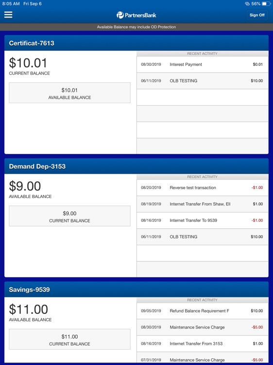 Partners Bank for iPad