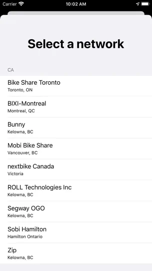 Screenshot von VeloDispo U.S. & Canada auf dem iPhone 4