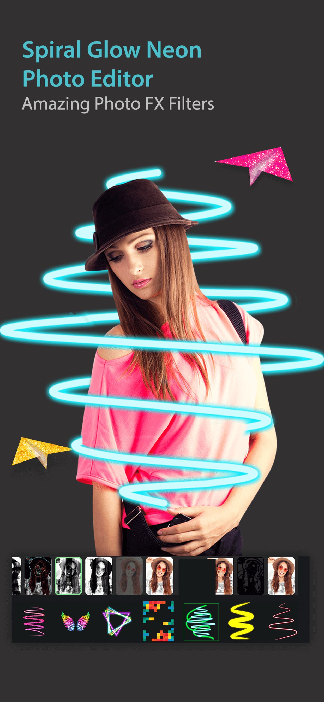 Spiral Photo Editor Neon