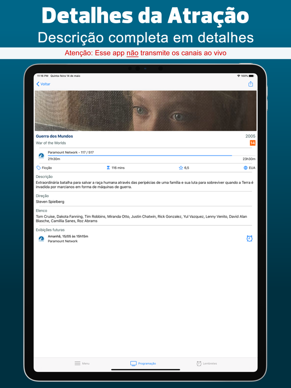 Guia TV Fácil - Programação TV iPad screenshot 2 - Entertainment app
