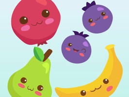 Collection of beautiful and colorful healthy food stickers