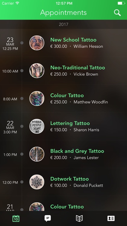 iTattoo Schedule for Artists