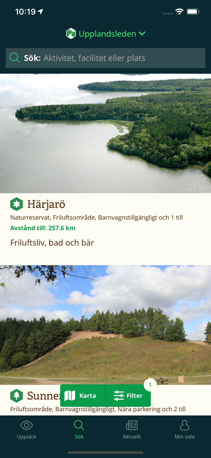 Upplandsleden på Naturkartan