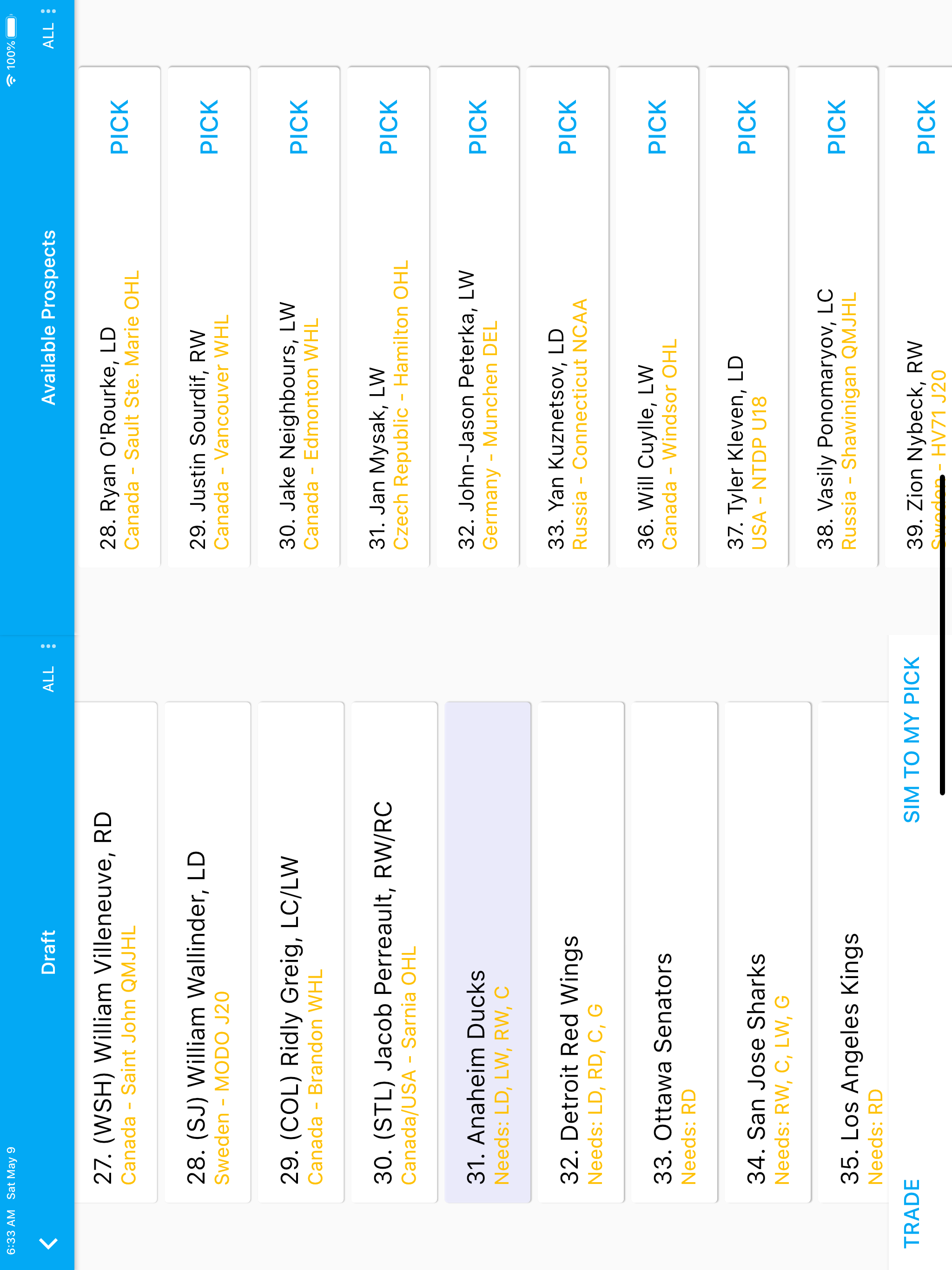Sports Draft Simulator