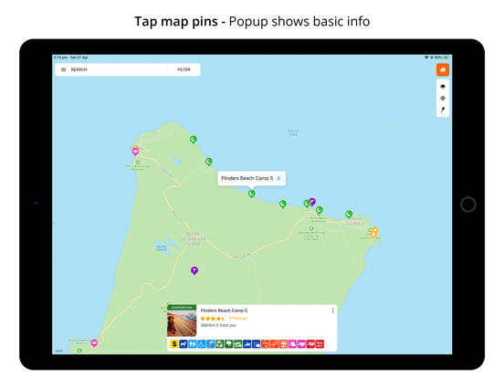 WikiCamps Australia iPad app afbeelding 2