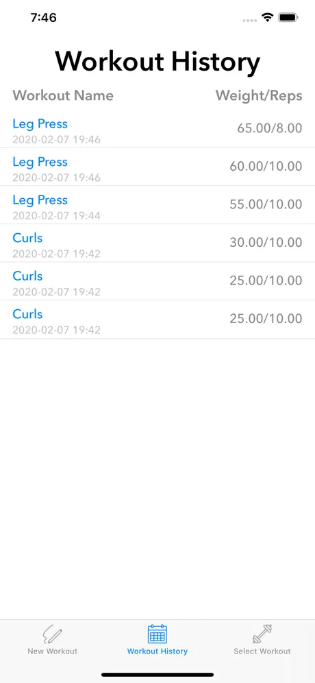 Workout Recorder