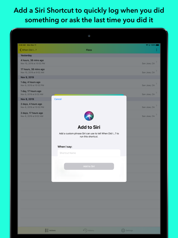 When Did I…? iPad screenshot 7 - Utilities app