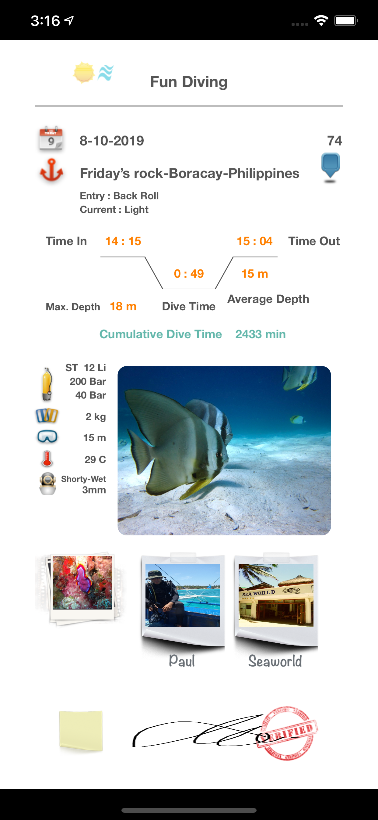 Dive Diary