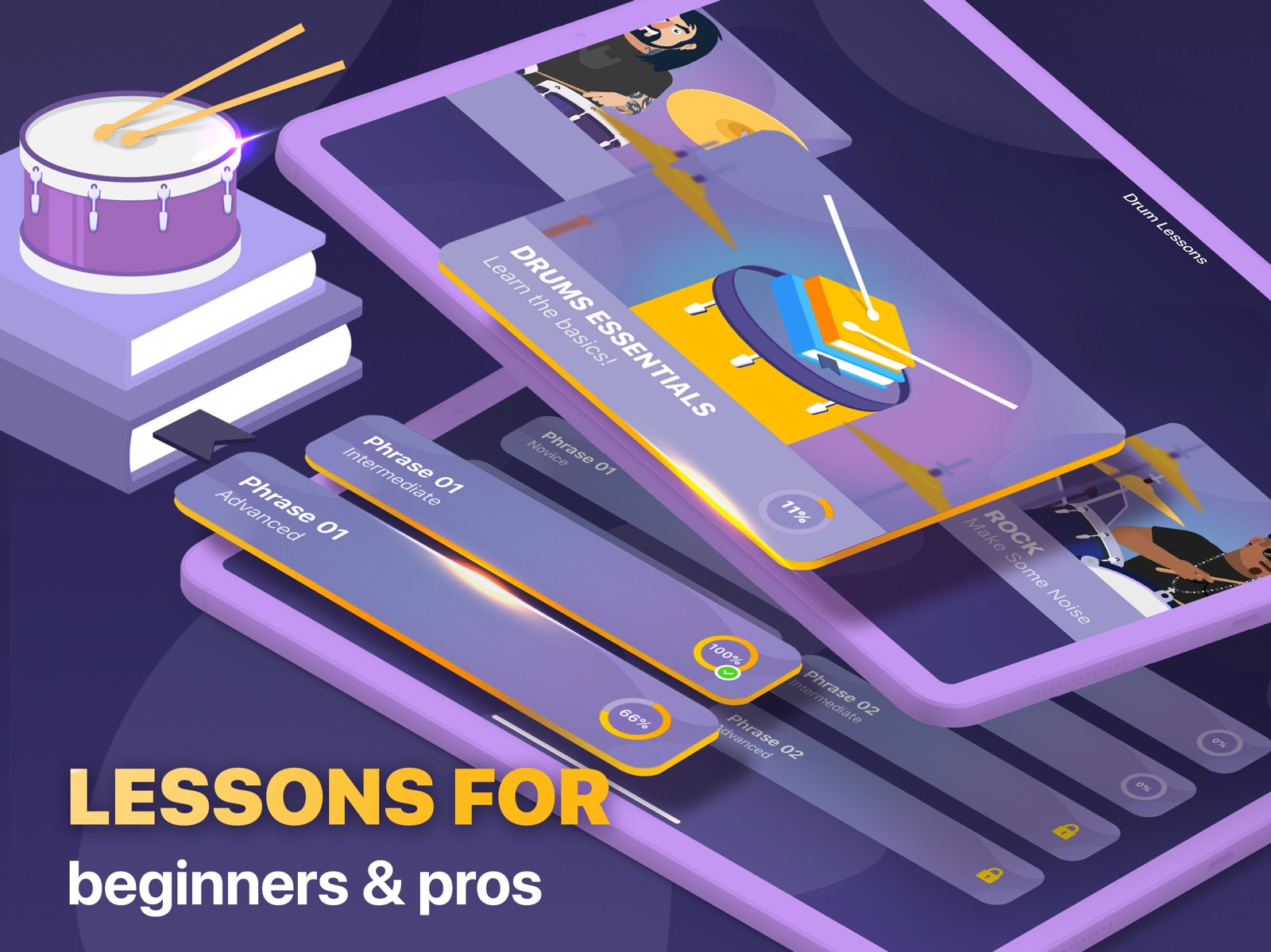 Go Drums: lessons & drum games ipad screenshot 2